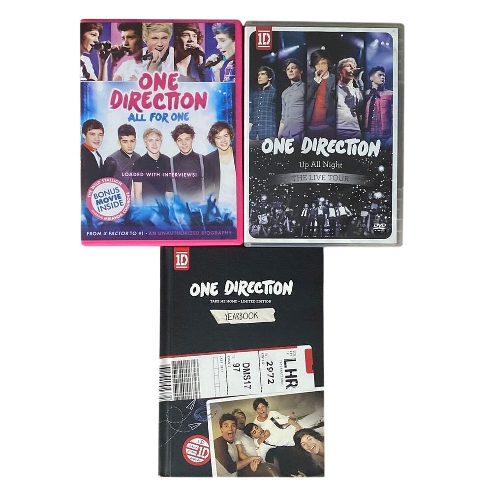 One Direction DVD bundle All For One Up All Night Live 1D Yearbook Take Me Home